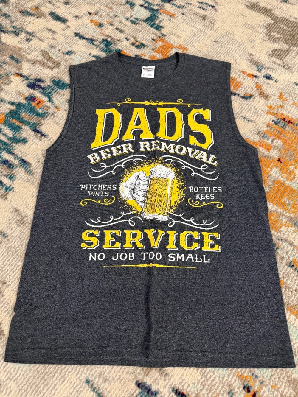 Gray Dad's Beer Removal Service Muscle Tee Funny Dad Gift Beerlover Dad jokes